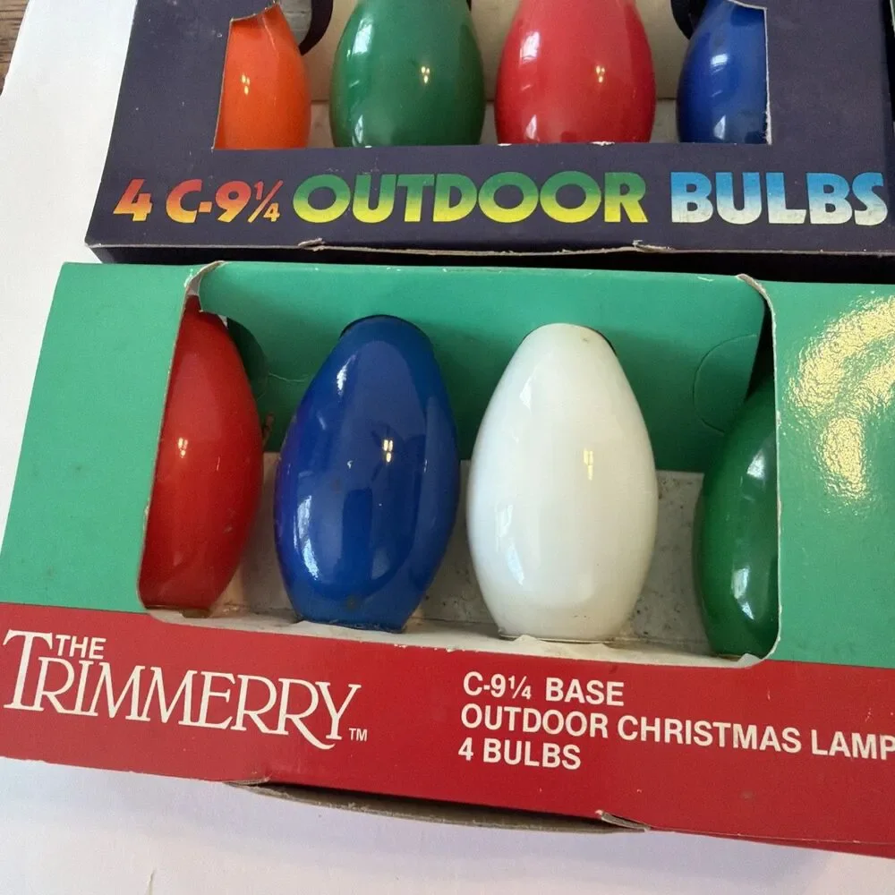 36 C9 1/4 Holiday Christmas Light Replacement Bulbs Multicolor Outdoor Vintage